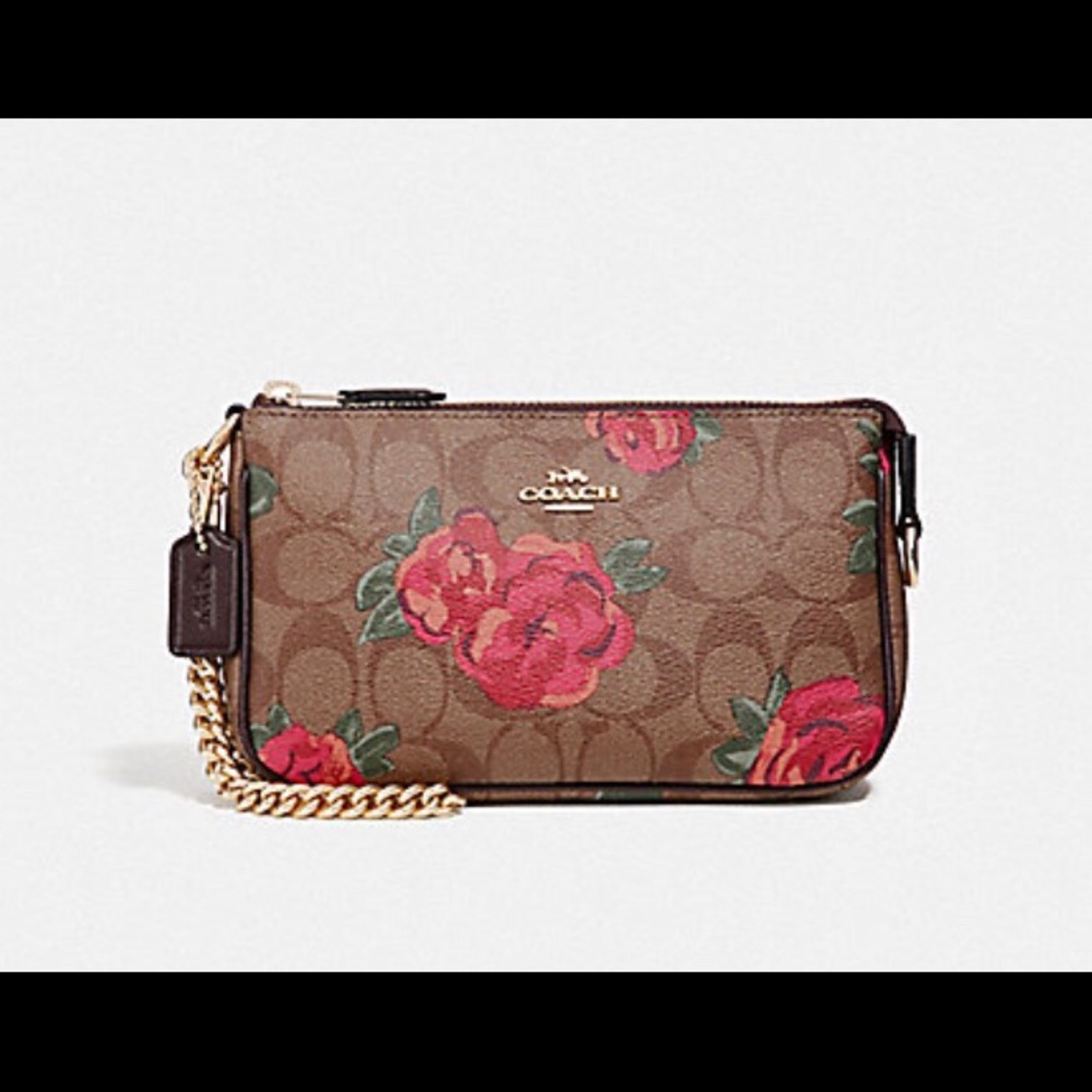 COACH SIGNATURE FLORAL LARGE WRISTLET